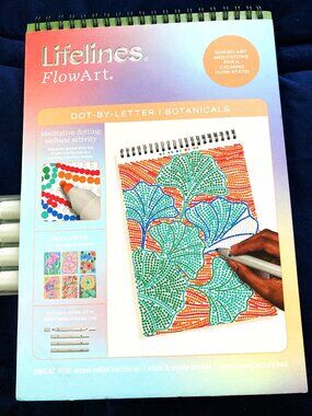 New Lifelines FlowArt Dot-by-Letter Activity Pad, Guided Dot Art Meditations